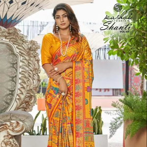 Shanti สดใสมอสฟอยล์ Saree ผู้ผลิตในอินเดีย - Product Image 1