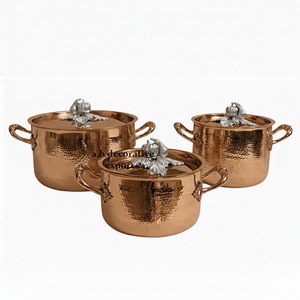 Home Decor Europe Stainless Steel Cooking <b>Pots</b> Hand-Hammered Casserole Polished Stainless Steel <b>Lid</b> Eco-Friendly Gas Induction - Product Image 1