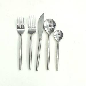Round Tapered Handle Stainless Steel Silver Polished Handmade Cutlery <b>Set</b> for Wedding Hotel Restaurant <b>Party</b> Decoration - Product Image 1