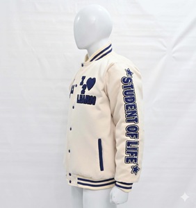 Veste de baseball en laine chenille respirante, taille plus, broderie, manches en cuir, prix bas, confortable et chauffante pour homme - Product Image 5