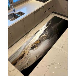 Black and <b>Gold</b> Marble Rug: Modern Art Accent Rug, Printed Rug,Nonwoven Soft Rug - Product Image 5