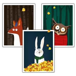 Juego de 3 Pósters de Diseño Moderno para Habitación Infantil, 30 x 40 cm, Tema de Bosque - Product Image 6