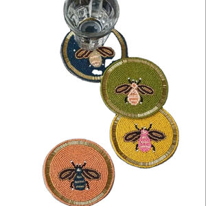 Posavasos Bordado a Mano con Cuentas, Diseño Personalizado, Forma Redonda, Decorativo para el Día de la Tierra, Promocional - Product Image 1