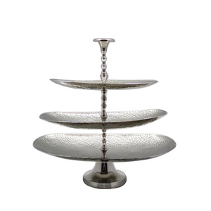 Exclusive Looking Christmas Party Decoration <b>Folding</b> Cake Display Aluminum <b>Rounded</b> Shape Serving Stand For Tableware Usage - Product Image 6