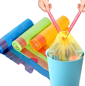 Hot 2024 Bolsas de basura desechables con cordón impresas personalizadas, Bolsas de basura resistentes en rollo, Bolsas de basura al por mayor - Product Image 1