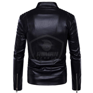 Chaqueta de Motociclista de Cuero Genuino de Alta Calidad para Hombre, Ropa de Calle, Bordada, Clásica, de Moda, para Uso en Exteriores, Cuello Alto, Invierno - Product Image 6