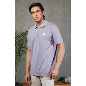 Polo à fermeture éclair pour homme, vêtements décontractés, tissu doux et col zippé simple, polo à fermeture éclair moderne pour homme - Product Image 2