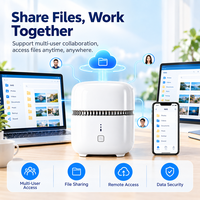Penyimpanan NAS Cloud Pribadi 2-Bay, Server Penyimpanan Jaringan, 4K HDMI, Wi-Fi 6, SATA 3.0, Dukungan SSD M.2 untuk Cadangan Data Rumah dan Kantor