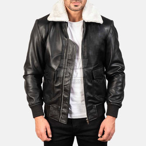 <b>New</b> Arrival Men's High Quality Cow <b>Skin</b> Leather Jacket Winter Custom Design Breathable Eco-Friendly Front Logo - Product Image 3