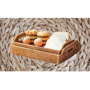 Bandeja de ratán moderna de diseño personalizado del fabricante de Vietnam para decoración rápida del hogar almacenamiento artesanal con entrega rápida - Product Image 4