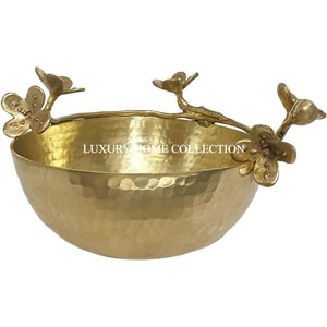 High Quality Gold Polished Brass Urli Attractive Floral Design for Luxury Tableware <b>Top</b> Selling Indoor Use - Product Image 5