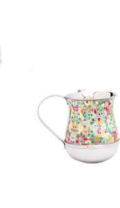 Meilleure vente : Coupe à main en acier inoxydable personnalisée de 5 pouces (40 oz) avec décalcomanie élégante gris-or, pour le lavage des mains juif (Netilat Yadayim), en métal pour bassins - Product Image 6