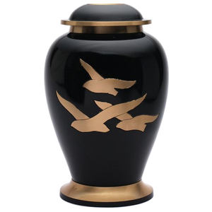 <b>Memorial</b> Cremation Urns For Adult Ashes Black Finishing Cremation Urns For Handmade Decorative <b>Keepsake</b> Cremation Urns - Product Image 1