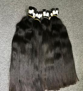 Extensions de cheveux humains droits naturels blanchis vierges vietnamiennes en vrac de haute qualité un donneur VIP non traité - Product Image 1