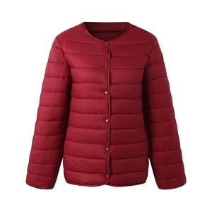 Abrigo Acolchado Ligero para Mujer, Cuello Redondo, Uso Diario - Product Image 1