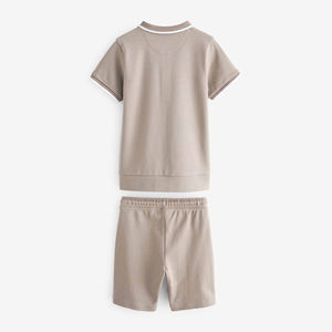 Nouveau 2025 approvisionnement d'usine grande taille hommes chemises shorts ensemble été séchage rapide à manches courtes hauts et shorts t-shirt ensembles - Product Image 6