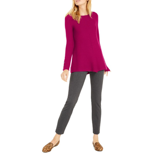 Maglione Casual da Donna Alfani Rosa a Costine con Dettagli a Bottoni, Traspirante, Sottile, con Fiocco Applicato, per Autunno Inverno, Taglia Media - Product Image 1