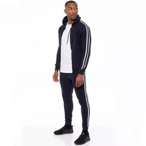 Custom Tracksuit High Quality <b>zip</b> up hoodie with <b>side</b> stripe and jogger <b>trouser</b> Sweatsuit Heavyweight men Tracksuits Tracksuits - Product Image 3