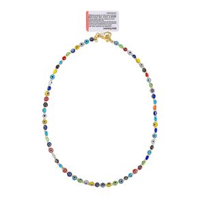Collar Vibrante con Cuentas de Ojo Turco Bañado en Oro, Accesorio de Moda de Tendencia para Compradores Mayoristas - Product Image 2