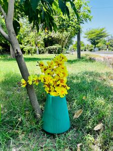 Modern Ribbed Cone Indoor/Outdoor Plastic Flower Pot Decorative Planter for Garden Decor Stylish <b>Plant</b> <b>Tray</b> - Product Image 2
