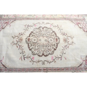Turkish Area Rug 4.4x7.4 ft (135x226 cm), Vintage <b>Brown</b> Patchwork Rug - Product Image 4