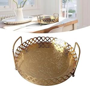 Plateau de service en métal de concepteur luxueux grand plateau avec poignées dernière arrivée conception étonnante de qualité fabuleuse - Product Image 5