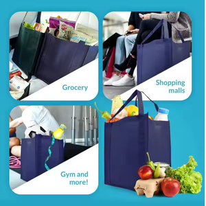 ถุงผ้าแคนวาสแบบใช้ซ้ำได้, ถุงผ้าแคนวาสถุงช็อปปิ้งชายหาดขนาดใหญ่พิเศษใช้ซ้ำได้ - Product Image 6