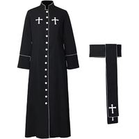 Haute Qualité Adulte Roman Cass Robe pour Église Clergé Prêtre Costume Robe Cape Pantalon Col Debout pour L'été De Noël