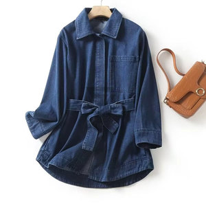 Women's Eco-Friendly Breathable <b>Denim</b> 2-Piece Set <b>Stretch</b> Crop Jacket Jeans Spandex/Cotton Fabric Casual Vintage Simple Style - Product Image 6