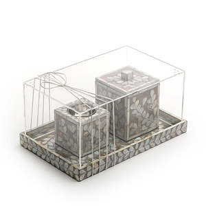 ถาดเสิร์ฟหอยมุกที่มีเอกลักษณ์พร้อมฝาอะคริลิกและโถถูพื้นหรูหราสำหรับเสิร์ฟในปาร์ตี้ผลไม้วันที่ - Product Image 1