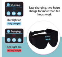 Masque de sommeil Bluetooth 3D stéréo à succès avec écouteurs intégrés, en velours et mousse à mémoire de forme respirante, masque oculaire occultant, portée 10M, autonomie 10-12h