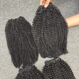 Extensions de cheveux à double trame crépus bouclés 100% cheveux humains vierges non remy cheveux crus cambodgiens un donneur de cheveux de toutes les couleurs - Product Image 5