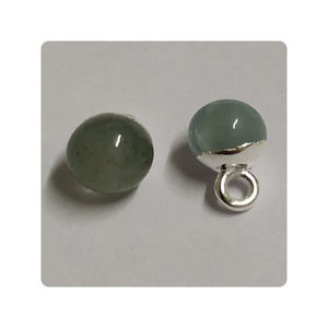 Perle d'amazonite de 6mm avec des connecteurs de pierres précieuses de lunette de boucle d'argent 925 et des breloques de pierres précieuses Connecteur de charme d'amazonite - Product Image 3