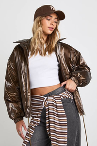 Blouson de moto en polyester pour femme, collection Printemps 2026, noir et marron, grandes tailles, style pakistanais, tricoté, pour l'hiver - Product Image 6