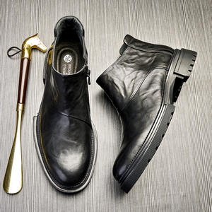 Chaussures de travail en cuir de vache durable avec doublure anti-odeur et absorption des chocs, chaussures décontractées pour hommes, chaussures de tous les jours - Product Image 3