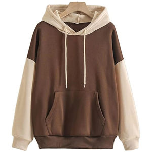 2025 personnalisé plaine sweats à capuche vierges décontracté coupe régulière Streetwear couleur bloc à manches longues 100% coton à capuche unisexe basiques à capuche - Product Image 1