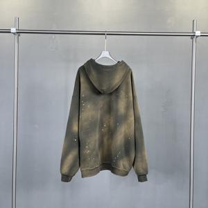 Pull à capuche à épaules tombantes surdimensionné imprimé personnalisé Acid Wash French Terry 100% coton pour l'hiver - Product Image 4