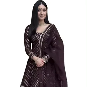 Newly Anarakali With Full Sleeves Designer Long length Designer anarkali Dress and pent with stole