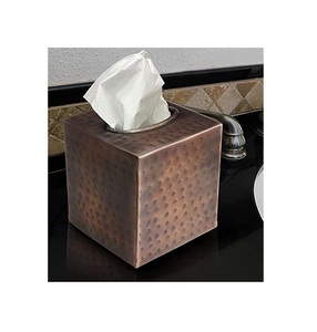 ที่วางกล่องกระดาษทิชชูโลหะ/แก้วสีดําสําเร็จรูปบนโต๊ะอาหารดีไซน์ใหม่ใช้ตกแต่งบ้านและสํานักงานที่วางทิชชู่ - Product Image 3