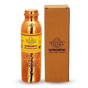 Bouteille d'eau en cuivre pur 34 OZ/1000 ML à motif martelé, bienfaits pour la santé, vente en gros – Meilleure vente - Product Image 1