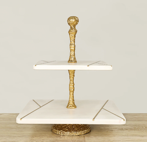 Soporte para cupcakes de mármol blanco, mango de acero con mesa pulida dorada, soporte decorativo para cupcakes de mármol, superventas - Product Image 6