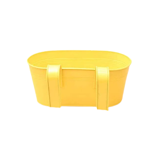 Jardinières en métal avec doubles crochets détachables Polka Pointillé Couleur personnalisée Forme rectangulaire Rampe de balcon Pots de jardinière suspendus - Product Image 3