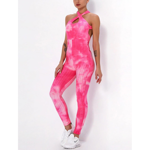 Ensemble de Yoga 1 pièce de haute qualité pour femmes, vêtements de sport personnalisés pour femmes avec logo sur la taille devant, nouveau style sans manches - Product Image 2