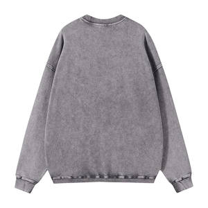 T-shirt pour homme en coton vintage de haute qualité à manches longues surdimensionné T-shirt unisexe délavé à l'acide avec logo personnalisé T-shirt à manches longues - Product Image 2