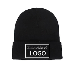 Gorro de punto de lana 100% al por mayor, gorro de punto con logotipo personalizado bordado, transpirable, impermeable, cálido, a prueba de viento, unisex, para deportes al aire libre y viajes - Product Image 2