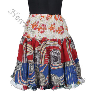 Mini jupe courte en coton avec écusson d'été indien Mini jupe sexy en coton avec écusson multicolore élégant pour le confort des vêtements d'été - Product Image 4