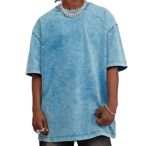 Camisetas de alta calidad para hombre, nuevo diseño, pesado, relajado, Vintage, lavado ácido, algodón de gran tamaño, Stock 100%, algodón, estampado Vintage para hombre - Product Image 2