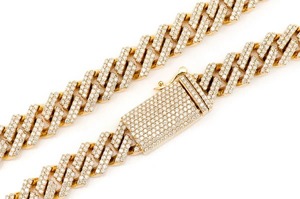 Raised Miami Cuban Link 11MM Lab Grown Diamond 22 pulgadas 14K oro rosa personalizado IcedOut collar IGI certificado precio de fábrica - Product Image 4
