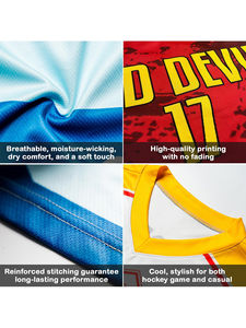 Camisetas de hockey por sublimación con logotipo personalizado, uniforme deportivo OEM de alta calidad para jóvenes y adultos, precio barato, ropa de hockey sobre hielo - Product Image 6