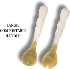 ชุดช้อนส้อมเสิร์ฟสลัดเรซิ่นทำมือ ทันสมัย เป็นมิตรกับสิ่งแวดล้อม สวยงาม เหมาะสำหรับโต๊ะอาหาร บ้าน ร้านอาหาร งานเลี้ยง - Product Image 2